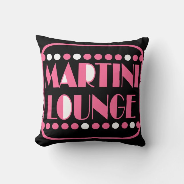 Martini Lounge Throw Pillow (Front)