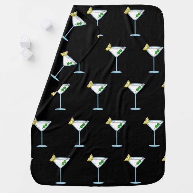 Martini Lovers Cocktail Glass Bartender Alcohol Baby Blanket (In Situ)