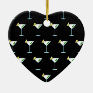 Martini Lovers Cocktail Glass Bartender Alcohol Ceramic Ornament