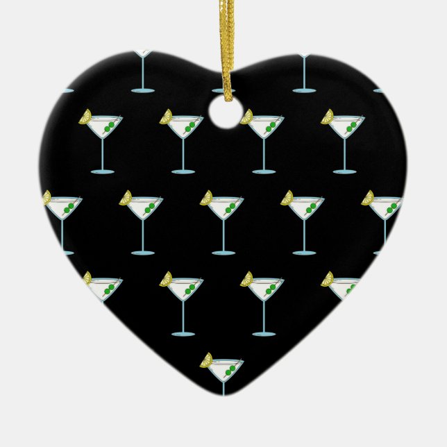 Martini Lovers Cocktail Glass Bartender Alcohol Ceramic Ornament (Front)