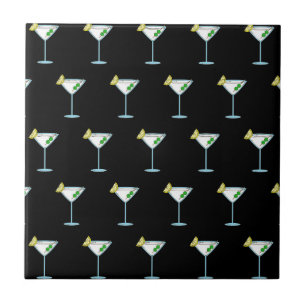 Martini Lovers Cocktail Glass Bartender Alcohol Ceramic Tile