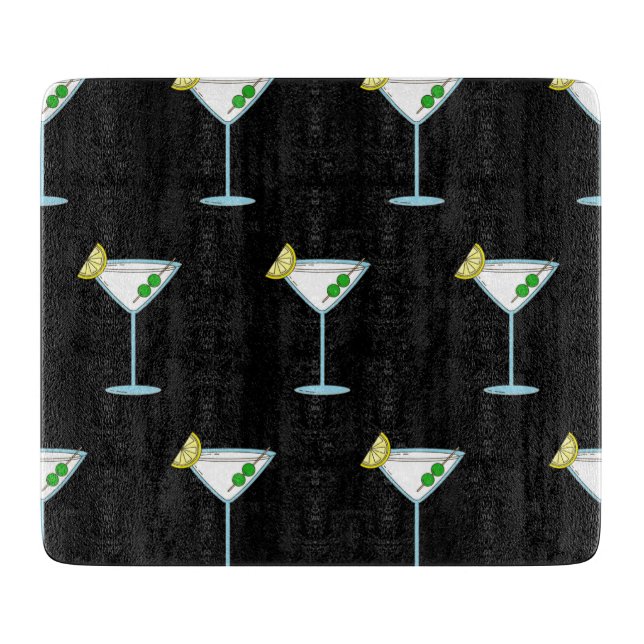 Martini Lovers Cocktail Glass Bartender Alcohol Cutting Board (Front)