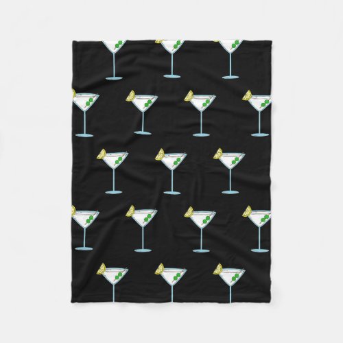 Martini Lovers Cocktail Glass Bartender Alcohol Fleece Blanket