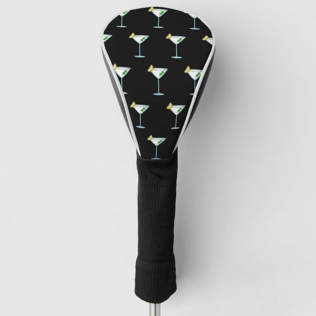 Martini Lovers Cocktail Glass Bartender Alcohol Golf Head Cover (Front)
