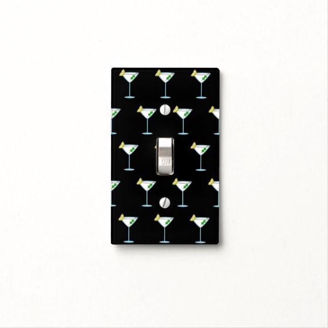 Martini Lovers Cocktail Glass Bartender Alcohol Light Switch Cover (In Situ)