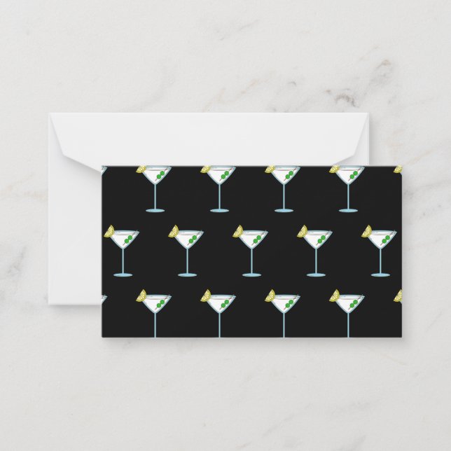 Martini Lovers Cocktail Glass Bartender Alcohol Note Card (Front)