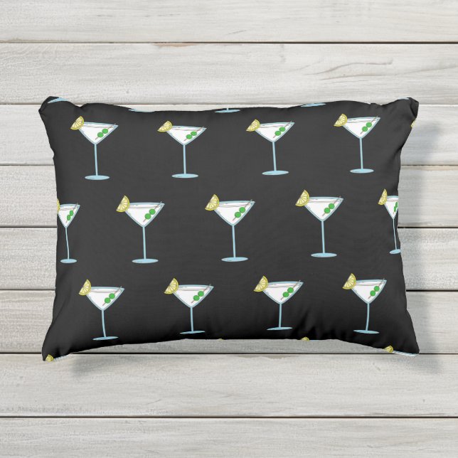 Martini Lovers Cocktail Glass Bartender Alcohol Outdoor Pillow (Front)