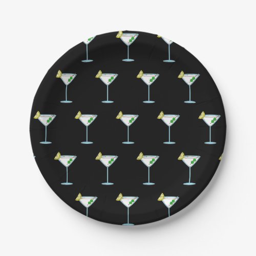 Martini Lovers Cocktail Glass Bartender Alcohol Paper Plates