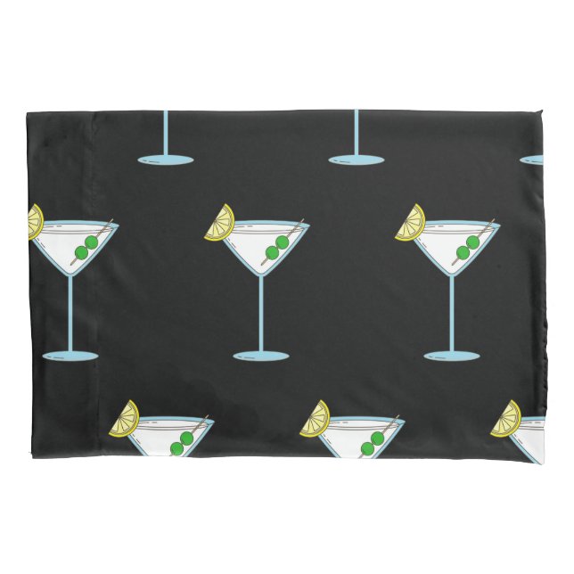 Martini Lovers Cocktail Glass Bartender Alcohol Pillow Case (Front)