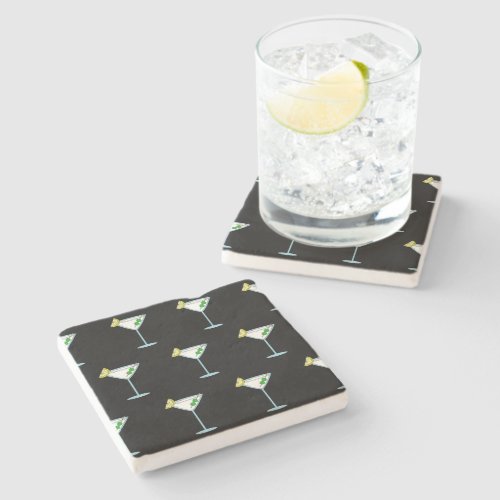 Martini Lovers Cocktail Glass Bartender Alcohol Stone Coaster