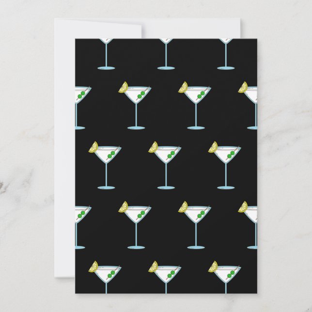 Martini Lovers Cocktail Glass Bartender Alcohol Thank You Card (Front)