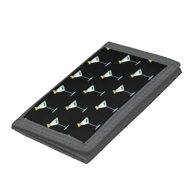 Martini Lovers Cocktail Glass Bartender Alcohol Trifold Wallet (Bottom)
