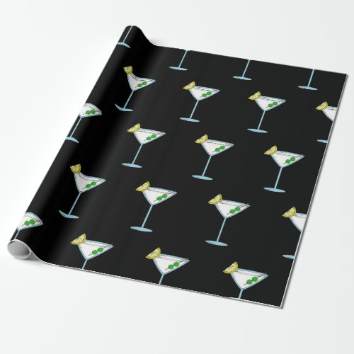 Martini Lovers Cocktail Glass Bartender Alcohol Wrapping Paper