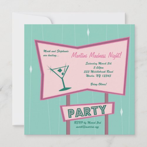 Martini Madness Personalized Invite