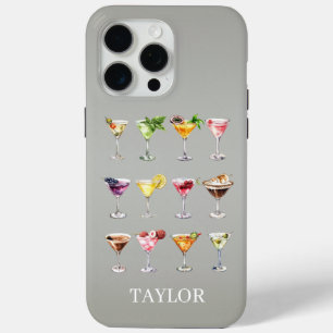 Martini Madness Monogrammed iPhone 15 Pro Max Case