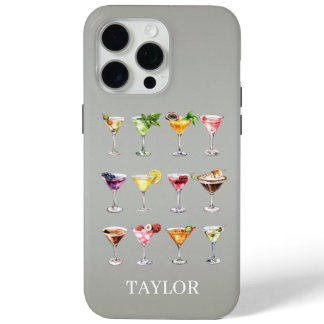 Martini Madness Monogrammed iPhone 15 Pro Max Case