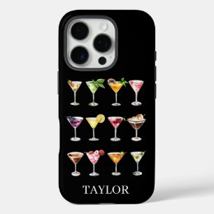 Martini Madness Monogrammed iPhone 16 Pro Case