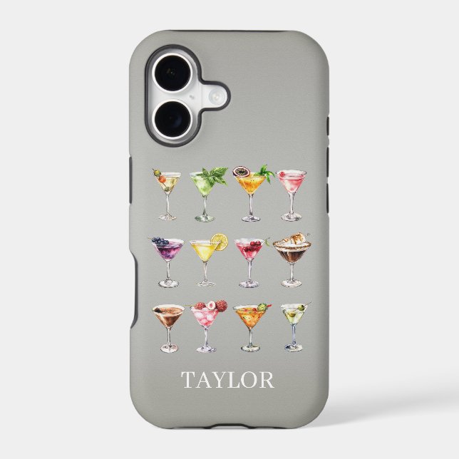 Martini Madness Monogrammed Case-Mate iPhone Case (Back)