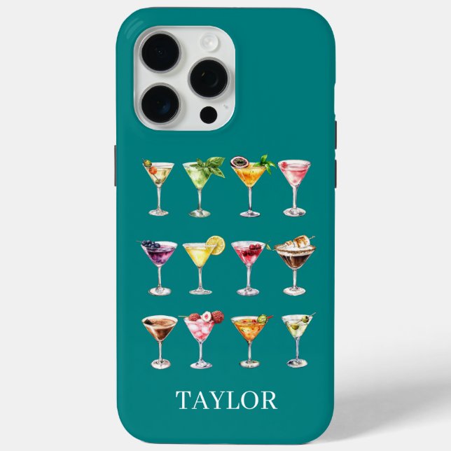 Martini Madness Monogrammed Case-Mate iPhone Case (Back)