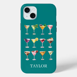 Martini Madness Monogrammed iPhone 15 Plus Case