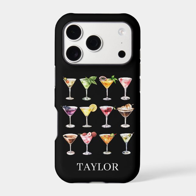 Martini Madness Monogrammed Iphone Case (Back)