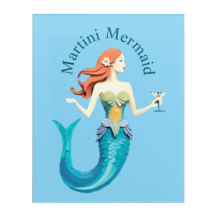 Martini Mermaid Thunder_Cove Acrylic Print