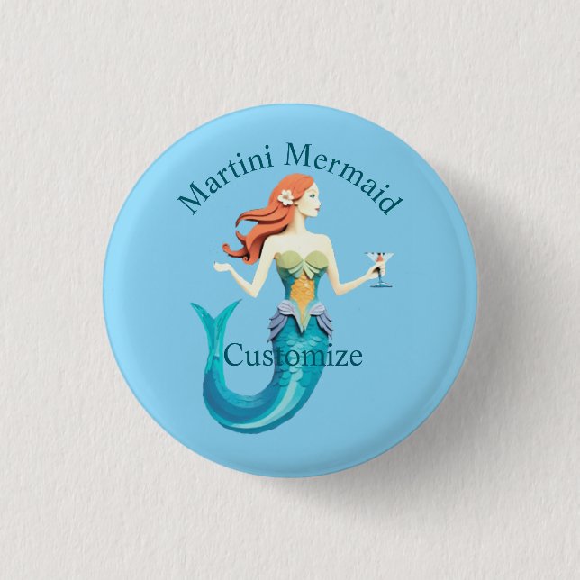 Martini Mermaid Thunder_Cove Button (Front)