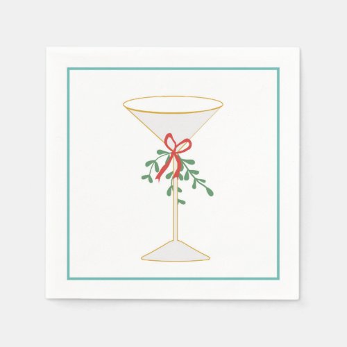Martini  Mistletoe Cocktail Napkin