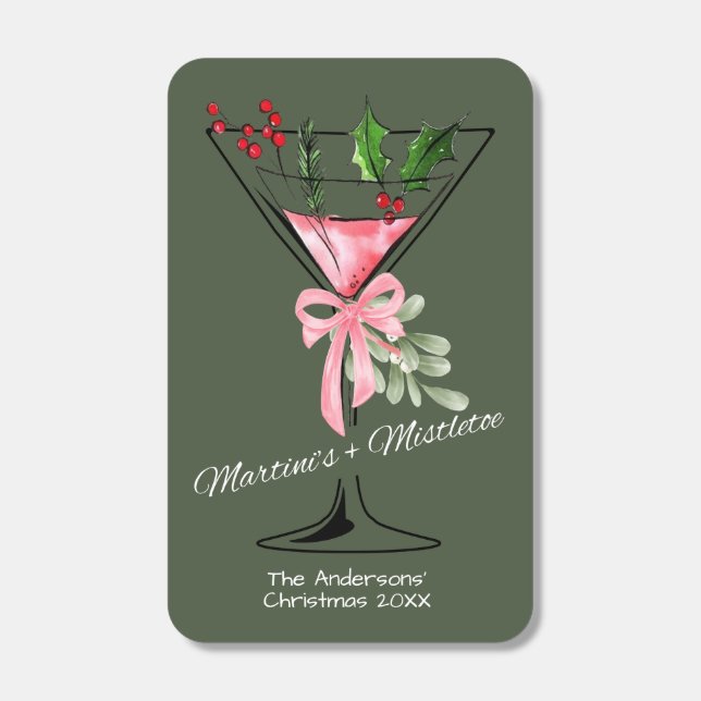 Martini + Mistletoe Holiday Party  Matchboxes (Front)