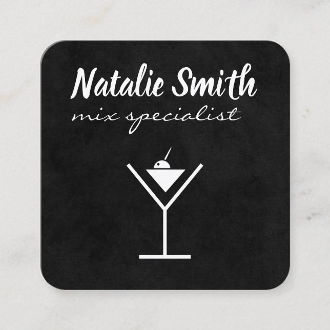 Martini / Mixology Square Business Card (Front)