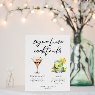 Martini Mojito Signature Cocktails Wedding Menu Foam Board