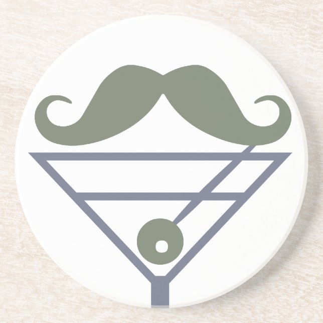 Martini Moustache custom coaster (Front)