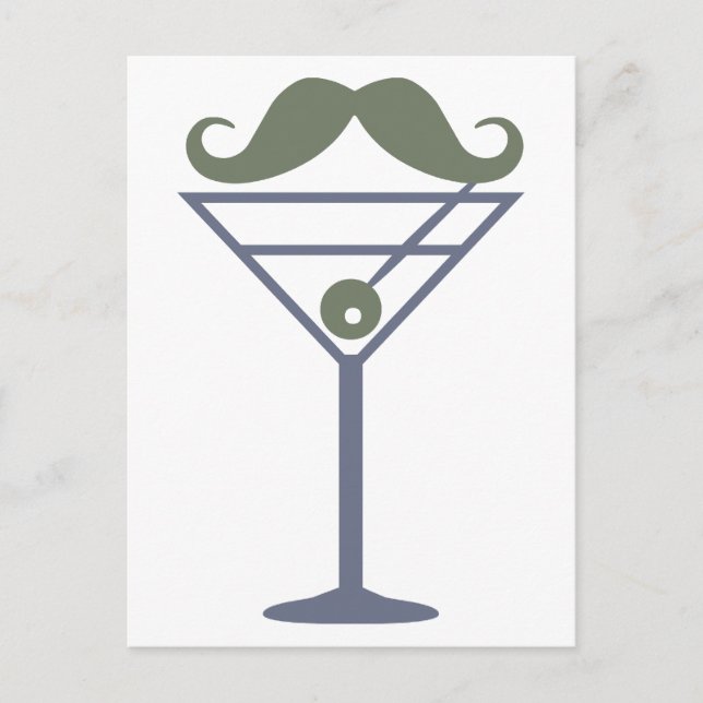 Martini Moustache custom postcard (Front)