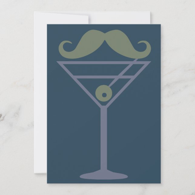 Martini Mustache custom invitation (Front)