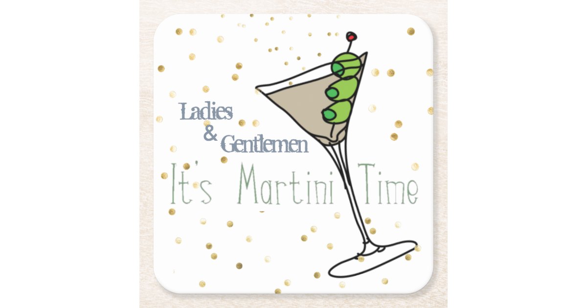 Martini O'Clock Paper Coasters Zazzle