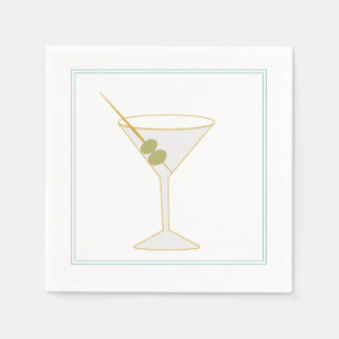 Martini & Olive Cocktail Napkin