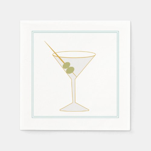 Martini  Olive Cocktail Napkin