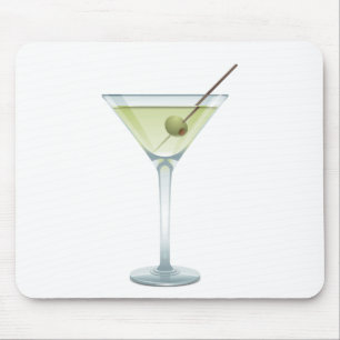 Martini On White Mouse Pad