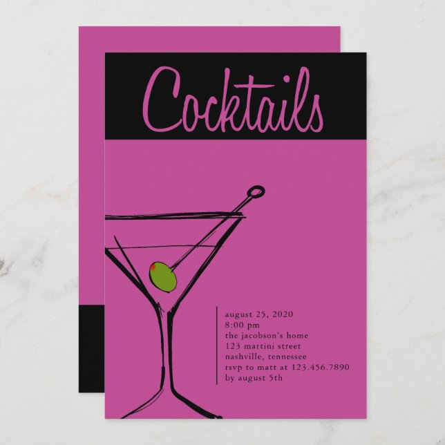 Martini Party Invitation (Front/Back)
