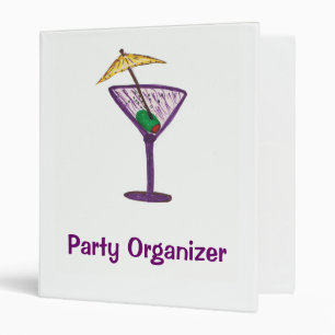 Martini Party Organizer 3 Ring Binder