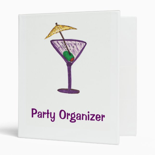 Martini Party Organizer 3 Ring Binder (Front/Inside)