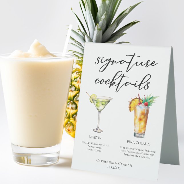 Martini Piña Colada Signature Cocktails Menu Table Tent (Creator Uploaded)