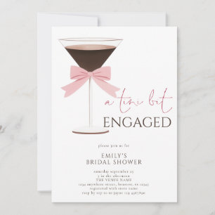 Martini Pink Bow Tini Bit Engaged Bridal Shower Invitation