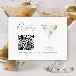 Martini QR code bridal shower registry Enclosure Card