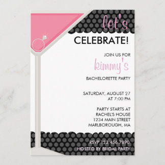 Martini & Ring Bachelorette Party Invitation