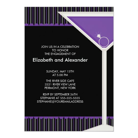 Martini Ring Cocktail Engagement Party Invitation
