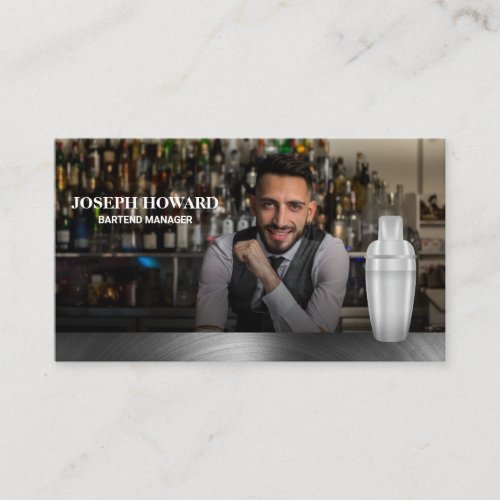 Martini Shaker  Bartender Business Card