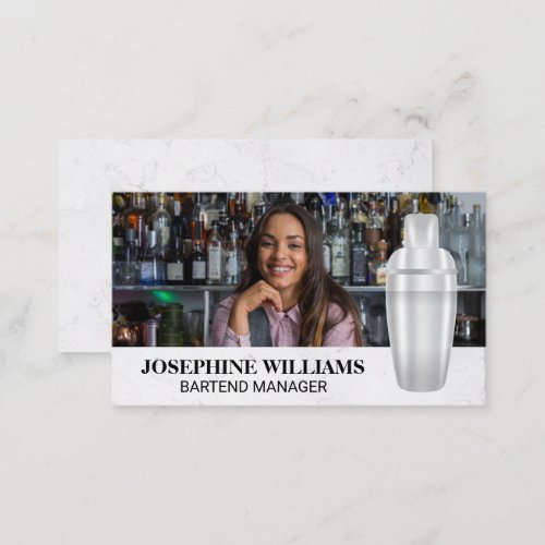 Martini Shaker  Bartender Mixologist  Add Photo Business Card