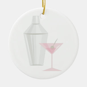 Martini Shaker Ceramic Ornament