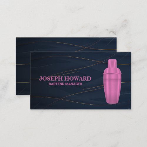 Martini Shaker Logo  Abstract Background Business Card